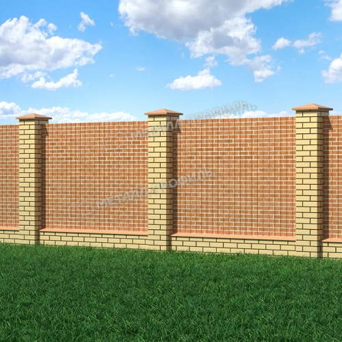 Профнастил С-8x1150-A (ECOSTEEL-01-Кирпич-0,5)