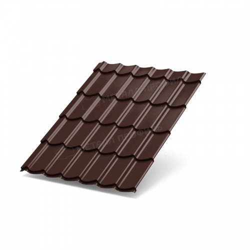 Металлочерепица МП Ламонтерра X 0.45 RAL8017 Коричневый шоколад