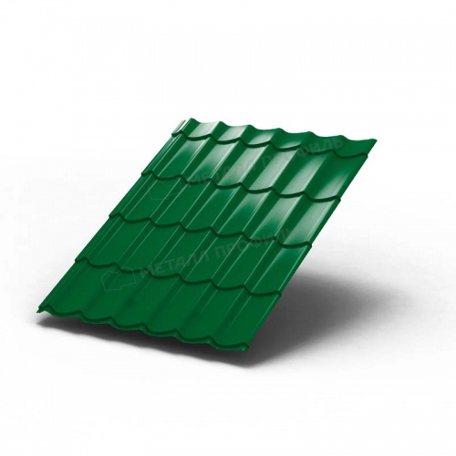 Металлочерепица МП Ламонтерра (Монтеррей) 0.45 RAL6002 Зеленый лист