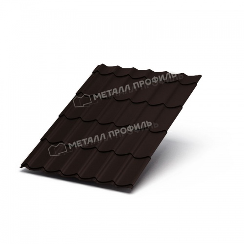Металлочерепица МП Ламонтерра (Монтеррей) 0.4 RAL8017 Коричневый шоколад