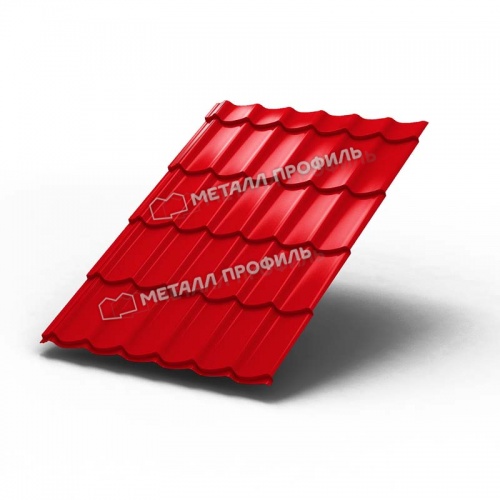 Металлочерепица МП Ламонтерра-XL NormanMP 0.5 RAL3020 Красный насыщенный