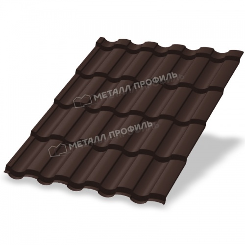Металлочерепица МП Монтекристо-XL NormanMP 0.5 RAL8017 Коричневый шоколад