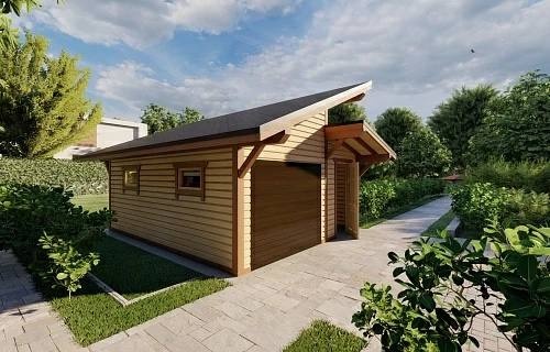 Гараж для одного автомобиля с разноуровневой кровлей Сортавала