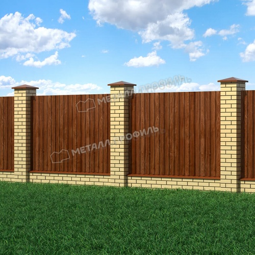 Профнастил МП-20x1100-A (ECOSTEEL-01-МореныйДуб-0,5)
