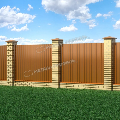 Профнастил МП-20x1100-A (AGNETA_Д-20-Copper-0,5)